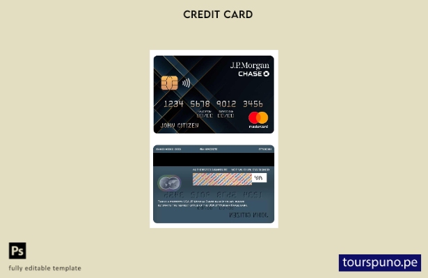 lista para imprimir plantilla de mastercard del banco JP Morgan Chase de EE. UU.